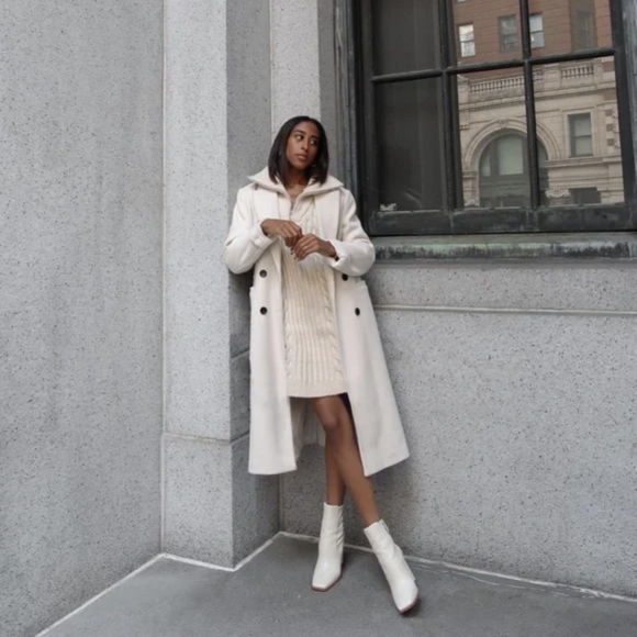 White Long Wool Coat